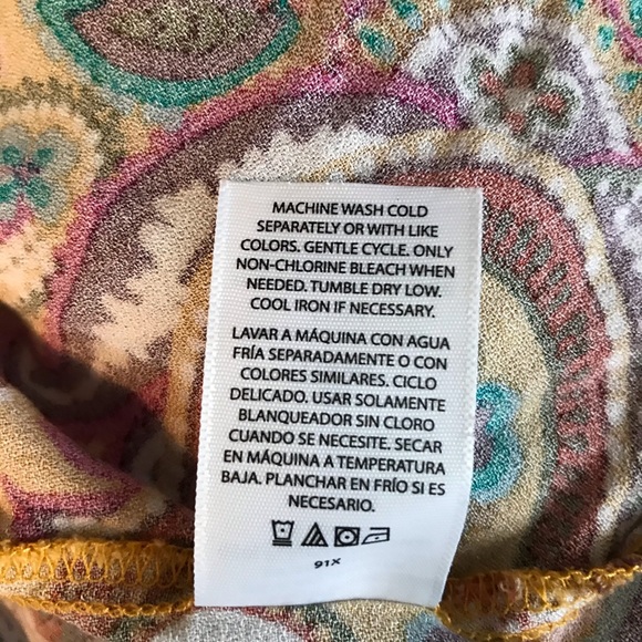 Terra & Sky Women’s Plus Size Duster Length Paisley Print Kimono Size 0X (14W) - Picture 7 of 8